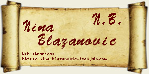 Nina Blažanović vizit kartica